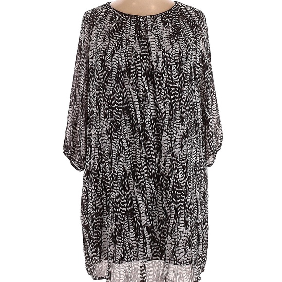 H&M super cute shirt dress y2k long sleeve blouse black and white hippie skirt - Picture 8 of 13